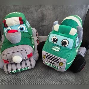 2021 Hess Cement Mixer Plush Truck & 2022 Hess Choo-Choo Train Plush